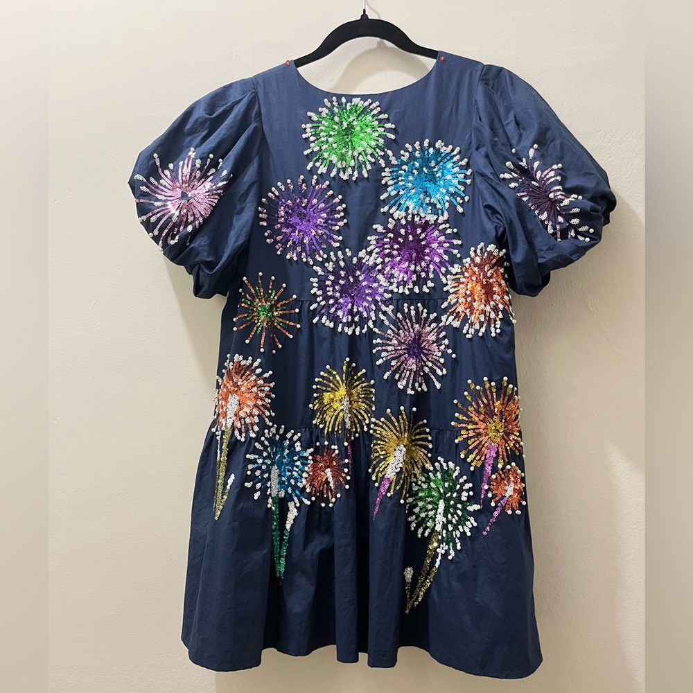 Queen of Sparkles Firework Back Dress in Navy, Size XS - Picture 4 of 16